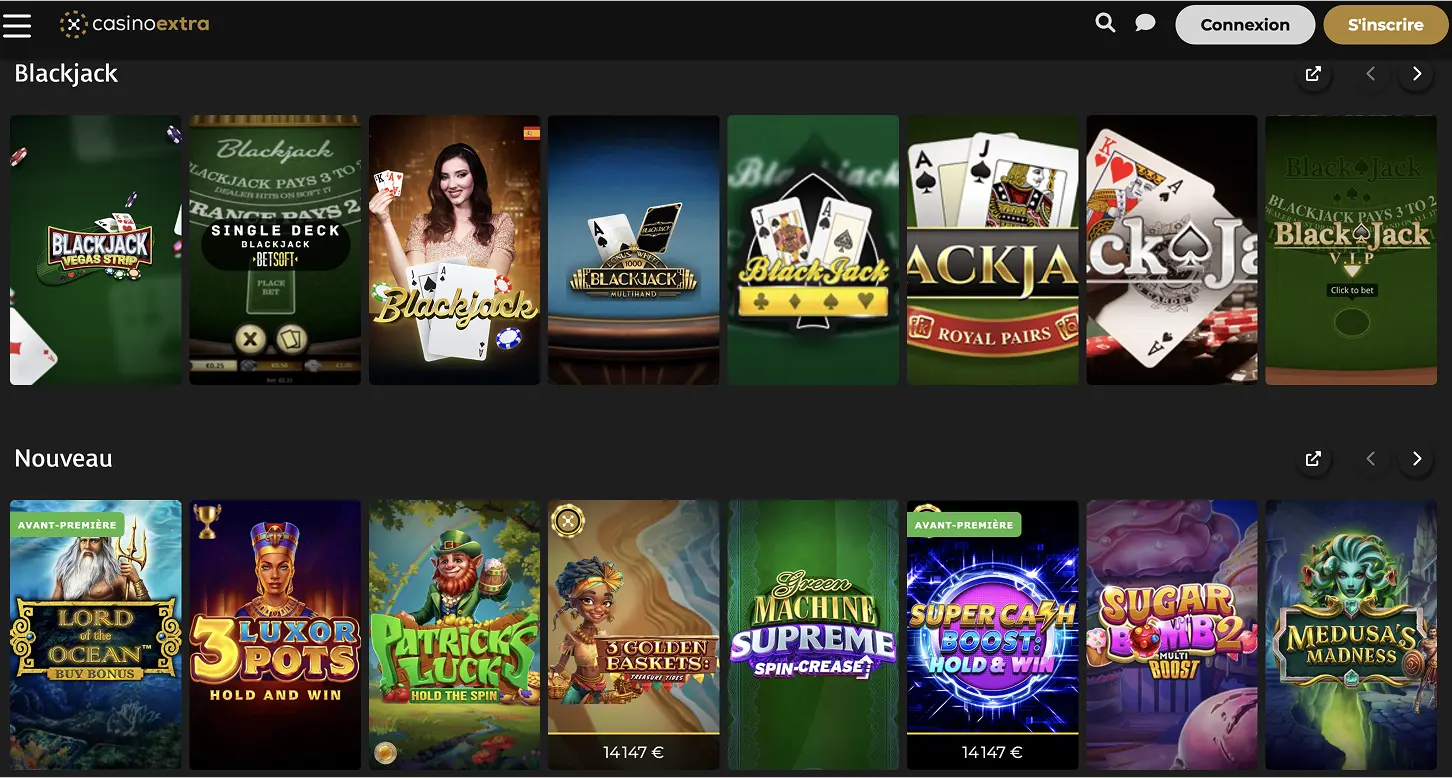Offres de jeux casino en ligne Extra Offres de jeux casino Extra