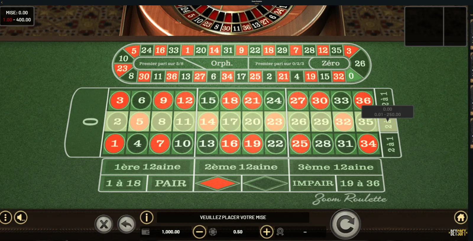 Roulette en ligne