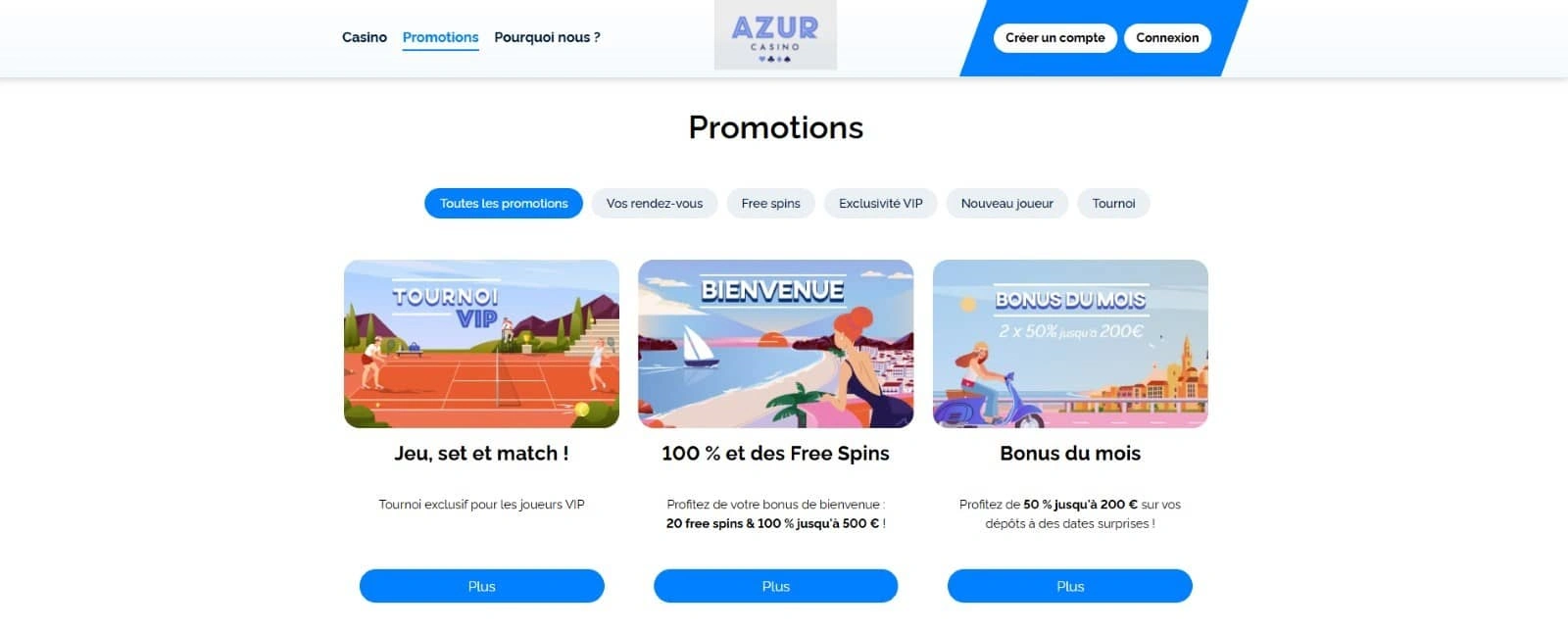 Azur casino bonus