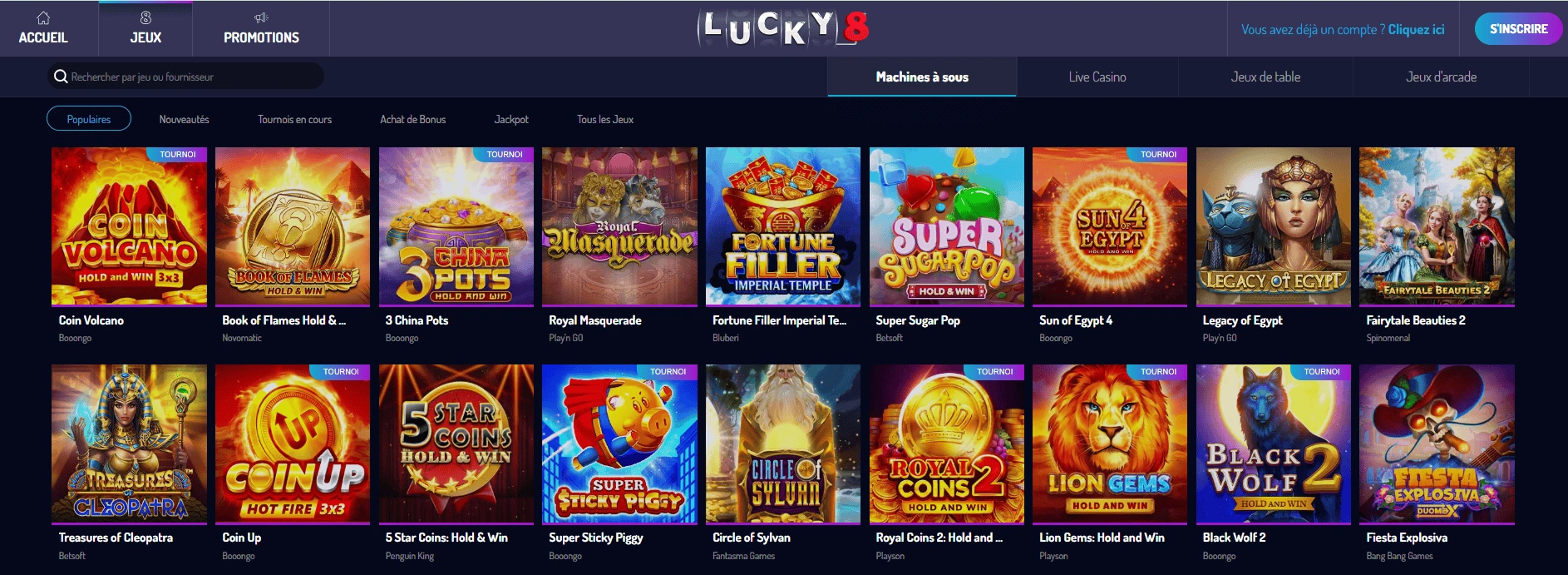 Lucky8 jeux